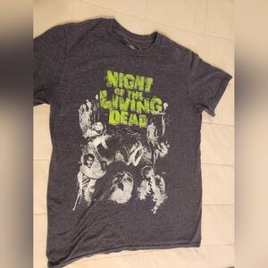 Night of the Living Dead T-shirt, Gray, George Romero, Zombie, Graphic Sz M EUC